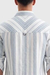 Camisas Casuales de Verano para Hombre Enovate, Diseño Poppy a Rayas, Lino, Doble Botonadura, Transpirables, ODM - Product Image 3