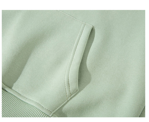 Sudadera con Capucha Extra Grande Antiarrugas 100% Algodón, con Bolsillos, Color Sólido, Manga Larga Regular, Tejido de Punto, Unisex - Product Image 4