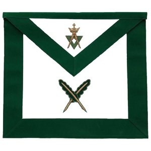 Secretary Allied Masonic Degrees Apron <b>Green</b> <b>Velvet</b> Masonic Regalia Ceremonial Freemason Lodge Apron Premium Design - Product Image 1