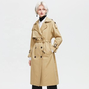 Gabardina Larga para Mujer, Color Sólido, Resistente al Viento, Estilo Casual, Manga Larga, Cuello Chal, para Primavera, Otoño e Invierno - Product Image 5