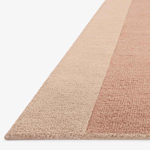 Luxury Blush Pink Striped Hand Tufted Wool Rug Neutral Modern Area Carpet Minimalist Home Decor Custom Size Rug Living Room Rug - Product Image 4