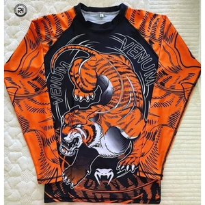 Rashguard Deportivo Negro para Hombre, Diseño de Última Moda, con Logotipo Personalizado, Mangas Largas y Transpirable, Rashguards Personalizados para MMA - Product Image 4