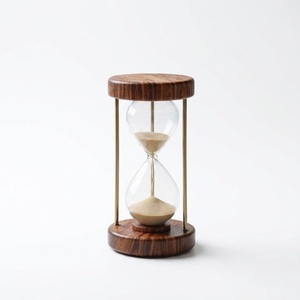 Nautical Antique 5 Minute Hourglass <b>Sand</b> <b>Timer</b> with Brass Finish and Wooden Base Decorative Vintage Sandglass for Home Office - Product Image 4