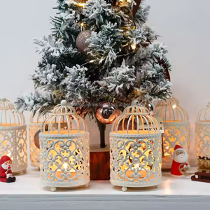 Photophore en métal pour cage à oiseaux Lanterne décorative vintage Centres de table de mariage - Product Image 1