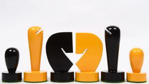 Piezas de ajedrez estilo Berlín al por mayor, de madera de boj amarilla y negra, Rey de 3.7 cm, al mejor precio - Product Image 2