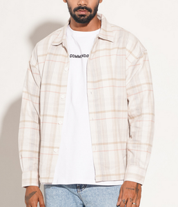 Camisa de Franela a Cuadros para Hombre, con Logotipo Personalizado OEM, Manga Larga, Cuello con Botones, Estilo Casual para Uso Diario en Otoño - Product Image 5
