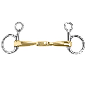 Brida de metal dorado con anillas redondas para equitación - Product Image 5