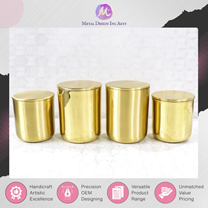 Personnalisation disponible - Contenants à bougies en laiton originaux les plus vendus - Pots à bougies pour fabricants de bougies de luxe au prix le plus bas - Product Image 4