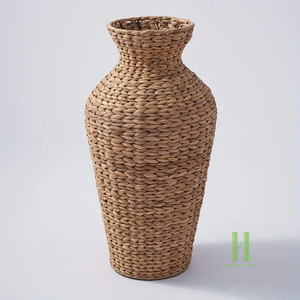 Vase à fleurs en rotin tressé à la main, style bohème vintage, décoration intérieure, fabrication vietnamienne, vente en gros - Product Image 2