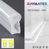 Lumières néon en gel de silice HS-1225 à tête de champignon encastrées IP67 étanches 90 SMD2835 Paysage DC24V Éclairage mural extérieur