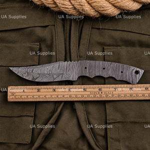 Cuchillo EDC de Caza Ligero y Duradero de Acero de Damasco Multifunción DIY de Venta Caliente con Hoja Fija de Punta Caída Biselada y Espiga Completa - Product Image 3