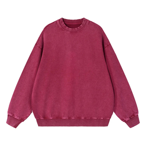 Sudadera Oversize de Cuello Redondo Verde Sólido 100% Algodón Tejido Unisex Casual Otoño Corte Regular - Product Image 1