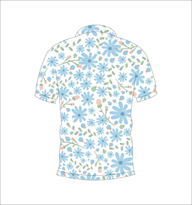 เสื้อโปโลพิมพ์ลายดอกไม้สีน้ำเงินสำหรับผู้ชาย แขนสั้น สวมใส่สบาย เหมาะสำหรับฤดูร้อน เล่นกอล์ฟ น้ำหนักเบา มีปก แฟชั่น - Product Image 1