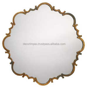 Espejo decorativo de Metal montado en la pared Espejo colgante de pared para dormitorio Sala de estar y escultura de pared de regalo - Product Image 6