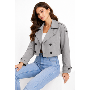 GLOVES City Nouvelle Arrivée Hiver, Veste Trench Courte pour Femme, Robuste et Tendance, avec Boutons, Très Vendue - Product Image 1