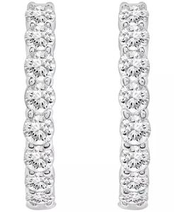 Lab-Grown White Sapphire (2-1/2 ct. t.w.) <b>Hoop</b> <b>Earrings</b> in Sterling <b>Silver</b> | Macy's - Product Image 2