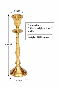 Brass Candle Stand for Home Decor Antique Finish Decorative Candle Holder for <b>Dining</b> <b>Table</b> Living Room Festive Decoration - Product Image 5
