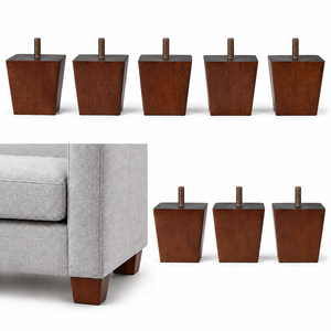 Patas de Muebles de Madera Cuadradas, Diseño Moderno de Mediados de Siglo, Fácil Instalación, Patas de Sofá de Madera Sólida - Product Image 1