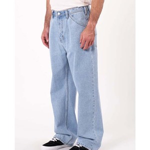 Jean en denim coupe droite délavé pour homme, taille haute, coupe classique, décontracté, 100 % coton, séchage rapide, style hiver - Product Image 2