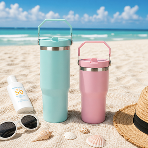 แก้วน้ำพร้อมหลอด 20 ออนซ์ 30 ออนซ์ ขวดน้ำโลหะ สแตนเลส - Product Image 5