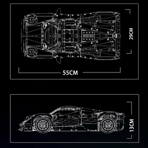 1:8 KBOX 10549 Classic Racing Car Model Kit Assembled Building <b>Block</b> Super Sports Vehicle Puzzle DIY Toy for Adult Birthday Gift - Product Image 6