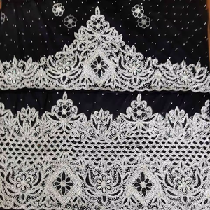 Nueva Llegada, Venta al por Mayor, Tela de Encaje con Cuentas Bordadas a Mano, Tamaño Personalizable, Tela Somalí George para Vestidos de Novia y Fiestas, Exportación - Product Image 1
