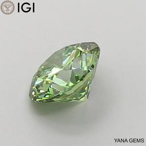 Diamante Cultivado en Laboratorio CVD de 6.40 MM, Corte Redondo, Color Verde Intenso, Claridad VS2, 1.00 Quilates, con Certificado IGI para Joyería Premium - Product Image 4