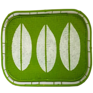 Plateau de service en rotin tressé en gros, écologique, décoratif, pour fruits, collations, petit-déjeuner, organisateur de table, plateaux de service - Product Image 1