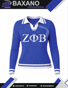 Zeta Phi เบต้าเสื้อสเวตเตอร์ถักลำลองสีเขียวสำหรับผู้หญิงพร้อมตัวอักษรพิมพ์ zpb เสื้อกันหนาวปรับแต่งโลโก้ได้ - Product Image 4