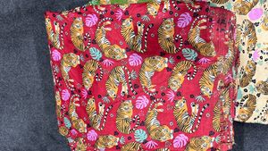 Tissu en coton peigné tissé léger, absorbant l'humidité, respirant, écologique, uni, imprimé tigre, Le Souvenirs - Product Image 4