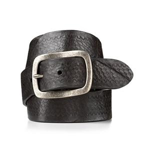 Cinturón de Cuero de Diseño Sólido y Duradero con Hebilla Rectangular de Color Negro, Cinturones Casuales Impermeables para Hombre Hechos en India - Product Image 3