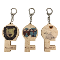 Kami Zoo Porte-clés en bois durable et portable, breloque animaux, support de téléphone pour décoration