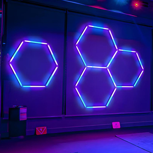 ไฟ LED รูปหกเหลี่ยม RGB สำหรับโรงรถ ยิม โชว์รูม คาราโอเกะ บาร์ ลดราคาพิเศษ - Product Image 2