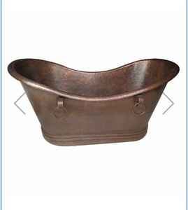 อ่างอาบน้ำทองแดงแบบลอยตัวสุดหรู พร้อมหูจับแบบวงแหวน ผลิตด้วยมือ สำหรับโรงแรม รีสอร์ท และวิลล่า ขายส่งแบบ OEM - Product Image 3