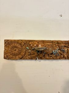 Panel de Madera de Teca Vintage, Estilo Moderno de Mediados de Siglo, Tallado en Relieve, Artesanía, Decoración de Pared para Hogar u Oficina, Muebles de Exterior - Product Image 4