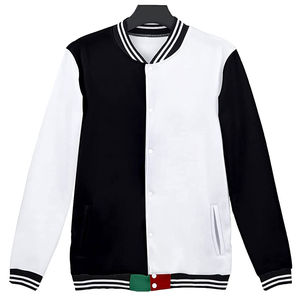 Chaqueta Varsity Clásica Azul para Hombre 2025 OEM con Cuello Alto y Franja de Cuero Blanca, Chaqueta de Invierno con Calefacción - Product Image 1