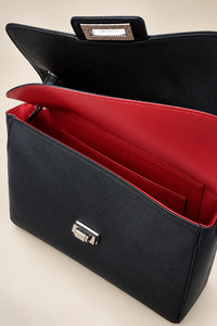 Bolso de Hombro Moderno de Cuero Genuino para Mujer, Color Negro, con Dos Correas y Gran Capacidad, Cierre Clásico de Metal - Product Image 5