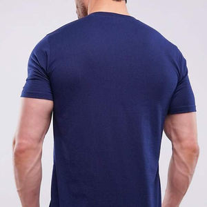 Camiseta de Cuello en V para Hombre, 100% Algodón de Alta Calidad, Secado Rápido, Transpirable, Estilo Básico, Impresión Personalizada, OEM, Moda al por Mayor - Product Image 6