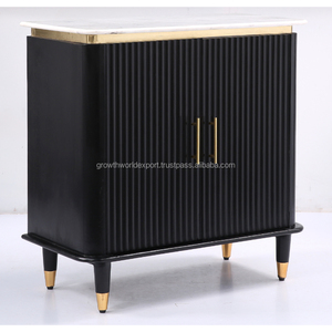 Marble Top Cabinet Modern Storage Furniture Golden Brass Combo 2 Door <b>Bar</b> Buffet Storage Premium Handmade Living Room Furniture - Product Image 6