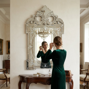 Elegante Espejo de Pared Estilo Barroco Veneciano |   Espejo Decorativo de Estilo Antiguo para Sala de Estar de Lujo, Vestíbulo de Hotel y Decoración de Interiores - Product Image 4