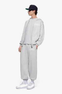 Conjunto Deportivo de Felpa Francesa para Hombre, Transpirable, con Capucha, Estampado Sólido, Logotipo Personalizado, Talla Grande, para Invierno - Product Image 2