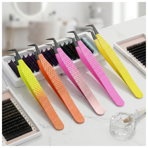 Pince à cils à pointe en fibre pour extensions de cils volume, pince à cils volume russe, outils de précision à pointe affûtée pour cils - Product Image 1
