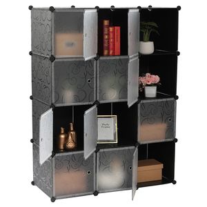 Contenitori Cubici Bianchi e Neri per Organizzazione Armadio, 12 Cubi, Scaffali Fai-da-Te, Facile Montaggio - Product Image 1