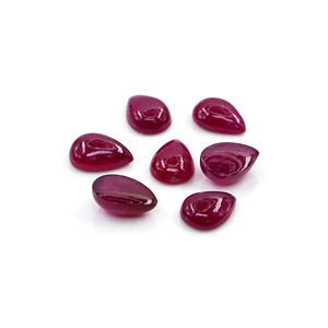 Rubíes naturales de Bangkok calibrados en forma de pera de 8x10 mm, rubíes naturales sueltos en forma de cabujón para la fabricación de joyas, listos para usar. - Product Image 1