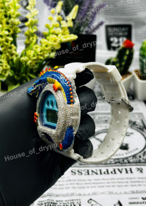 Montre numérique unisexe de luxe, style Hip Hop Bling, avec design Dragon Iced Out et diamants Moissanite colorés, pièce de déclaration - Product Image 3