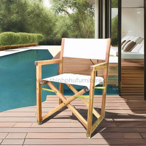 Fauteuil de directeur pliable contemporain et écologique pour l'extérieur, le salon et la salle à manger, fabriqué au Vietnam - Product Image 1