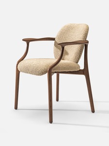 Commercial Grade Solid Wood Dining Chair Upholstered Seat Curved <b>Backrest</b> Durable Hospitality Furniture - Product Image 2