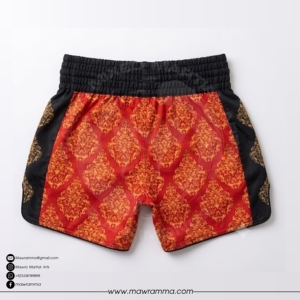 MAWRA Pantalones cortos de Muay Thai para hombre, con estampado de sublimación en rojo y dorado, de secado rápido, cintura elástica, pantalones cortos deportivos de boxeo y lucha para unisex - Product Image 4
