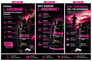 Cápsulas de Aminoácido L-Arginina 500mg, Suplemento para el Óxido Nítrico, Energía, Resistencia y Entrenamiento, Fabricante OEM - Product Image 3