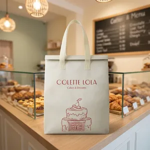 Bolsa Térmica Reutilizable con Logotipo Personalizado, Aislada, de Tela No Tejida, con Cierre de Cordón, Impresión Serigráfica - Product Image 1